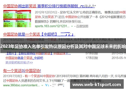 2023年足协准入名单引发热议原因分析及其对中国足球未来的影响